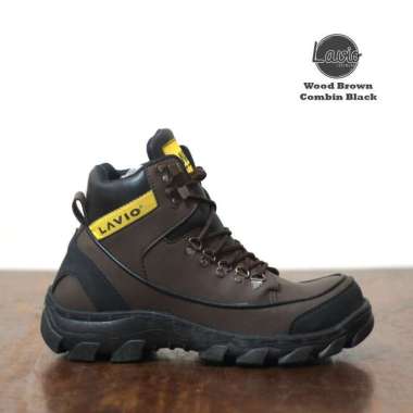 Sepatu Boots Safety Wood Model 42 Coklat Sol Hitam