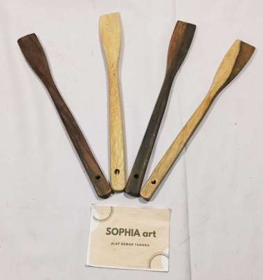 sutil kayu kecil mini sotil sotel sodet codet spatula kue cubit apem bikang stainless KAYU SONO