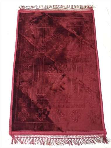 Sajadah tebal empuk busa embos print dan polos, anti selip. Bahan belu MARUN L-XL COLORFULL