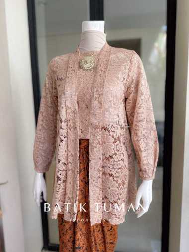 AMBALIKA Kebaya Kutu Baru Hijab Friendly Bahan Broklat Warna Soft Pastel Mocca Nude Latte Premium Br