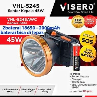 Senter Kepala Cas Visero VHL-5245AWC / Headlamp 45watt Visero Senter Camping