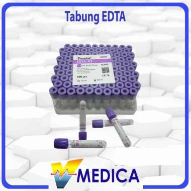 Tabung EDTA 3ml Merk Vaculab Glass / Tabung Darah EDTA 3ml