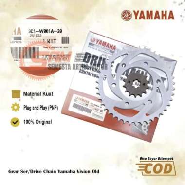 Gear Set Yamaha Vixion Lama Old Rantai Komplit ChainKit Motor Genuine