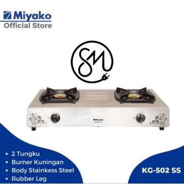 Kompor Gas Miyako 2 tungku KG-502SS Stainless 502 SS KG502SS