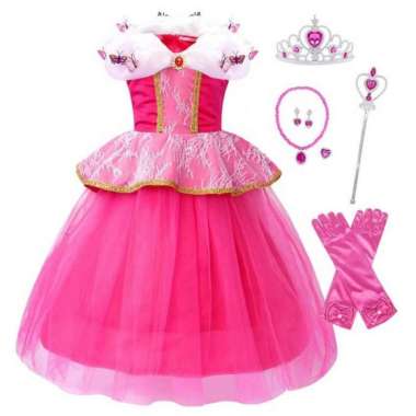 KOSTUM PRINCESS ANAK / DRESS PRINCESS ANAK / KOSTUM ANAK / GAUN ANAK - 140 Aurora