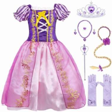 KOSTUM PRINCESS ANAK / DRESS PRINCESS ANAK / KOSTUM ANAK / GAUN ANAK - 140 Rapunzel