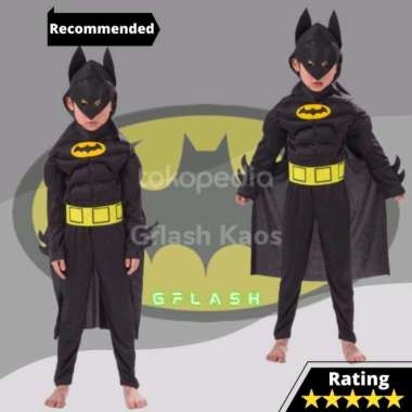 KOSTUM BATMAN ANAK COSTUME COSPLAY ULTAH KARAKTER BUSA OTOT MUSCLE - S