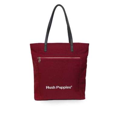 Hush Puppies Tas Wanita Casual Canvas Tote Bag Maroon Maroon