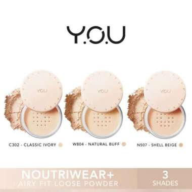 You Nutriwear + Airy Fit Loose Powder 15gr - Bedak Tabur You Membuat Riasan Lebih Tahan Lama Y.O.U C