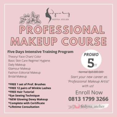 Promo Paket Kursus Makeup Professional / Makeup Artist Bersertifikat Multicolor