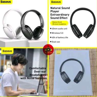 Baseus Encok Wireless Headphones D02 Pro Headset Bluetooth Hitam