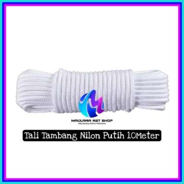 tali tambang nilon putih 10 meter / tali ikat barang bahan nilon 12Mili