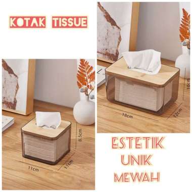 Kotak Box Tisu Wadah Tissue Transparan Transparant Bening Plastik small