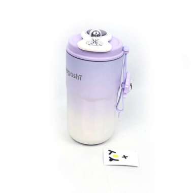[CUSTOM NAMA] REGASHI THERMO CUP BOTOL MINUM TUMBLR LED -LORENA Gradien Purple