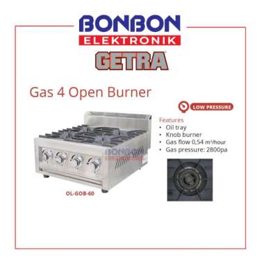 GETRA Gas 4 Open Burner Low Pressure OL-GOB-60 - Kompor Gas 4 Tungku