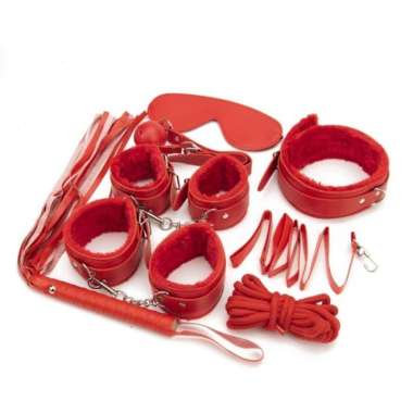 PROMO Tali Pengikat Kaki Tangan BDSM Bondage Sets Rope 7 Set - Merah jaminan 100% Merah