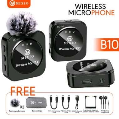 MIXIO B10 Wireless Microphone Mic Wireless Live Clip On HP Camera