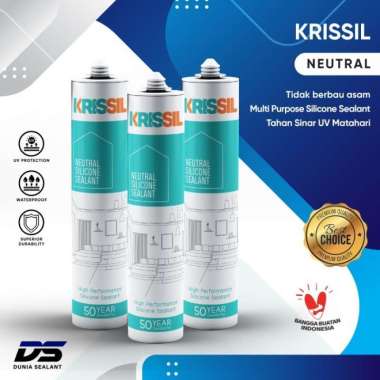 Silicone Sealant Krissil Neutral Silicone Sealant Lem Kaca - Clear White