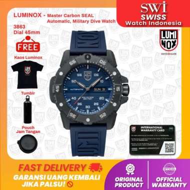 Jam Tangan Pria Analog LUMINOX 3863 Master Carbon SEAL Automatic