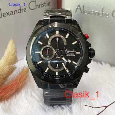 Original 100%!! Jam Alexandre Christie Pria AC 6674 AC6674 Black Garansi Resmi 1 Tahun