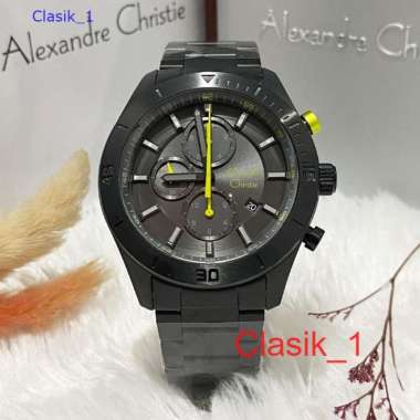 Original 100%!! Jam Alexandre Christie Pria AC 6603 AC6603 Black List Green Garansi Resmi 1 Tahun