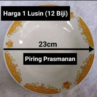 Piring Makan Motif Mahkota Ukuran 9 Inci / Piring Prasmanan Keramik Mahkota