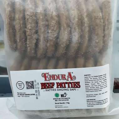 ENDURA BEEF PATTIES 1KG, DAGING SAPI 100% HALAL U/ BURGER ISI 20PCS.