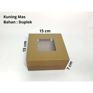 FUJI DUS GOLD 15X15X7CM ISI 10PCS DGN MIKA TRANSPARANT,CANTIK