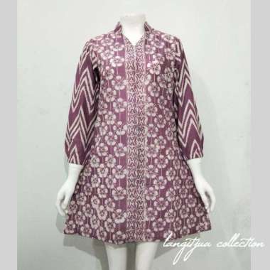 NHARU TUNIK BATIK CAP GARUTAN JUMBO | BAJU BATIK BUSUI FRIENDLY LD 120 Lavender 2