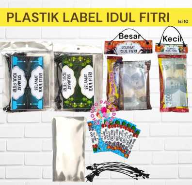 Plastik LABEL IDUL FITRI Isi 10 / Tas Plastik Snack Lebaran / Tas Snack Lebaran Hari Raya / Plastik 