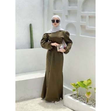 Amalia Dress Satin SIlk Luxury | Dress Kondangan Gamis Bridesmaid | Gamis Satin Remaja Kekinian Amal