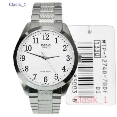 Original 100%!! CASIO MTP-1274D-7BDF JAM TANGAN PRIA ANALOG SILVER