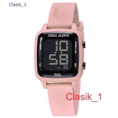 Original 100%!! JAM TANGAN WANITA JONAS JASMIN Digital kotak Pink