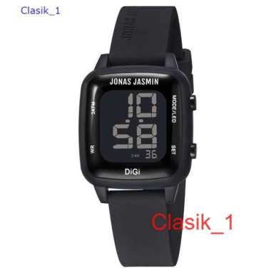 Original 100%!! JAM TANGAN WANITA JONAS JASMIN Digital kotak Hitam