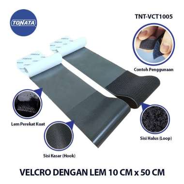 Velcro Double Adhesive Tape / Hook & Loop 10 cm x 50 cm (Eceran)