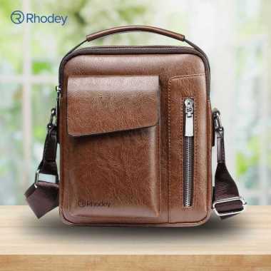 Rhodey Tas Selempang Pria Messenger Bag PU Leather 8602 Coklat