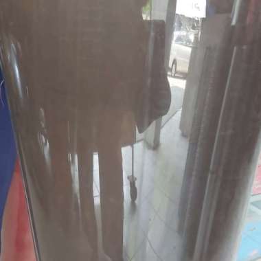 Flexilon Flat Fiber Penutup Gerbang Pagar Polos tebal 1 mm per Meter - Putih Hitam