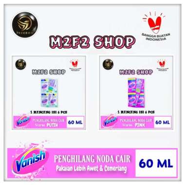 Vanish Liquid | Pemutih Cair Penghilang Noda Pakaian Sachet - 60 ml (Kemasan 1 Renceng) White