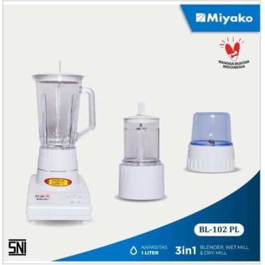 Blender 3 IN 1 Miyako BL-102 GS (Gelas Kaca)