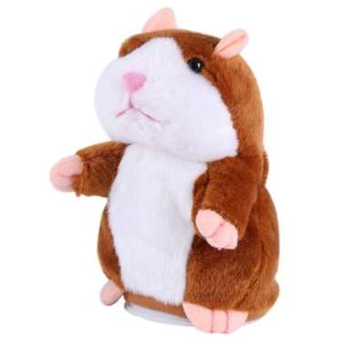 boneka hamster bisa bicara talking hamster - coklat tua