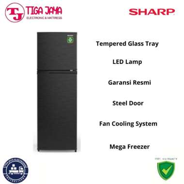 SHARP SJ316MNHS KULKAS 2 PINTU 256 Liter SJ-316-MNHS SJ 316 MNHS