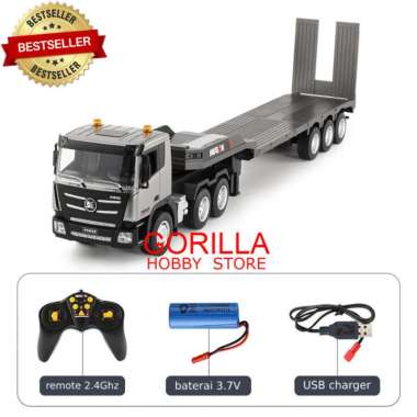 HUINA 1318 RC TRUCK TRAILER FLAT BED DIECAST 9CH TRUCK RC KONSTRUKSI