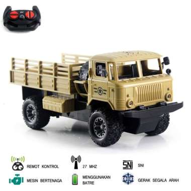MAINAN MOBIL REMOT KONTROL RC TRUK MILITER Cokelat