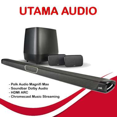 Polk Audio Magnifi Max Soundbar Dolby with HDMI ARC Wireless Subwoofer Garansi Resmi TANPA SURROUND