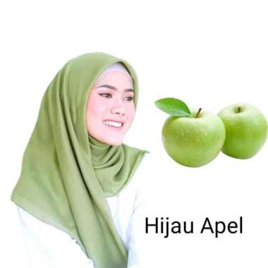 HIjab Bella Square Polly Cotton Segiempat Polos Premium - PART 2 Hijau Apel