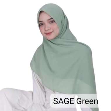 HIjab Bella Square Polly Cotton Segiempat Polos Premium - PART 2 Sage Hijau