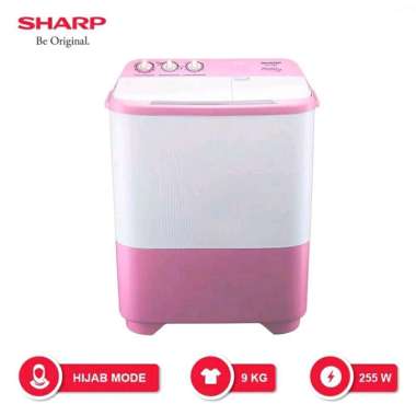 SHARP Mesin Cuci 2 Tabung Twin Tub 9 Kg Puremagic With Hijab Mode ES-T99 SJ Garansi Resmi