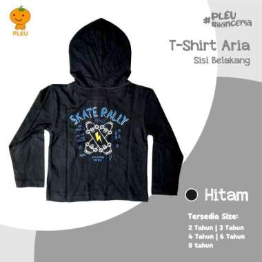 PLEU T-shirt Aria | Kaos Hoodie Anak Laki-Laki Usia 2-8 Tahun 6 tahun Hitam