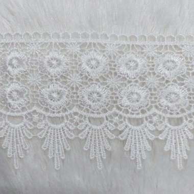 Renda Bordir Lebar 9cm METERAN Putih