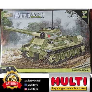 CAYI 6836 TANK WORLD WAR II 1:34 411PCS T-34 MEDIUM TANK